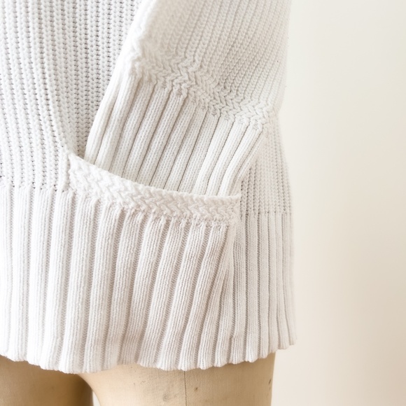 Vintage Preppy Y2K Lauren Jeans Company Ralph Lauren White Cotton Knit Sweater L - Picture 7 of 14